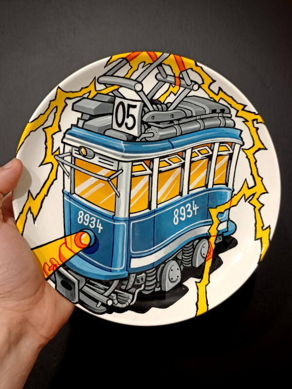 Old Zurich Tram, Ø24cm (SOLD!)